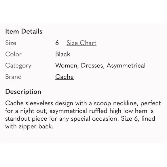 CACHE | black asymmetrical ruffle hem dress 6 - Picture 8 of 8